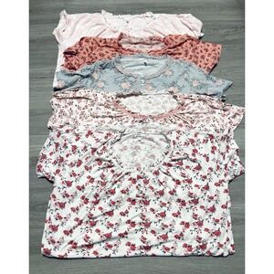 Women Plus 2X/3X LOT CATHERINE MALANDRINO Nightgown Floral Cottage Ultra Soft